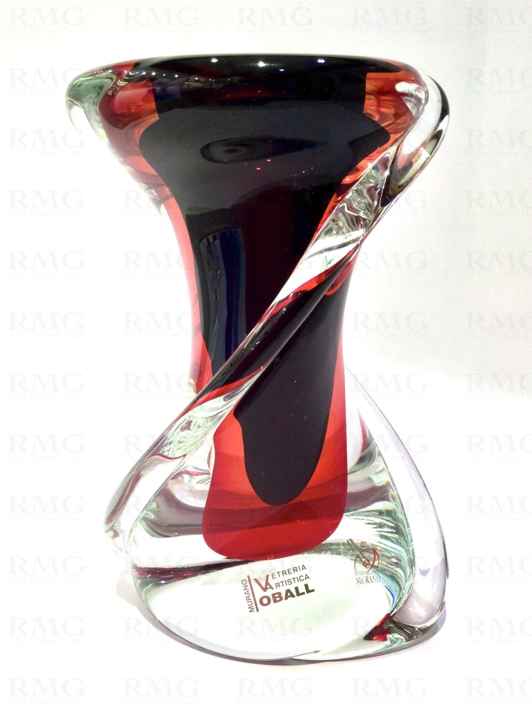 Black And Red Twisted Submerged Vase
