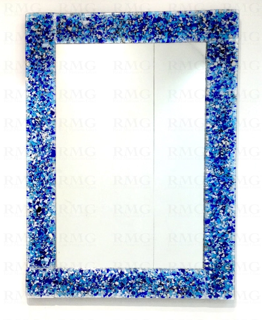 Modern Murano Glass Mirror-Blue