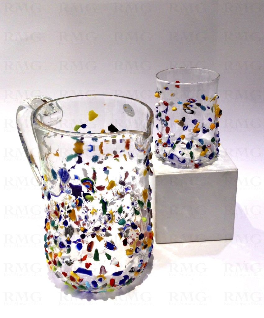 Transparent Blown Glasses With Murrine