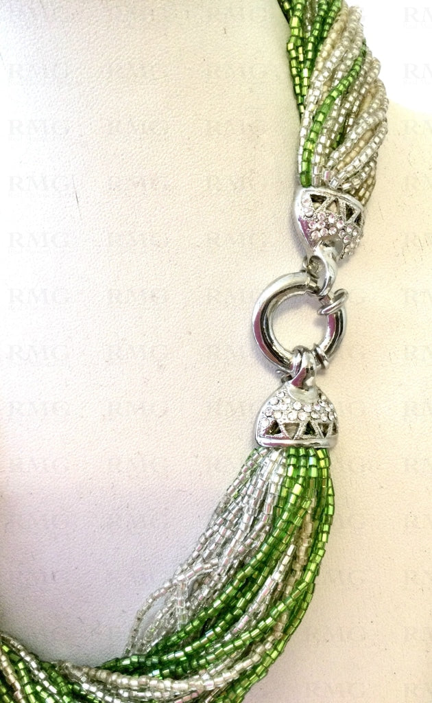 Multi strand shop seed bead necklace